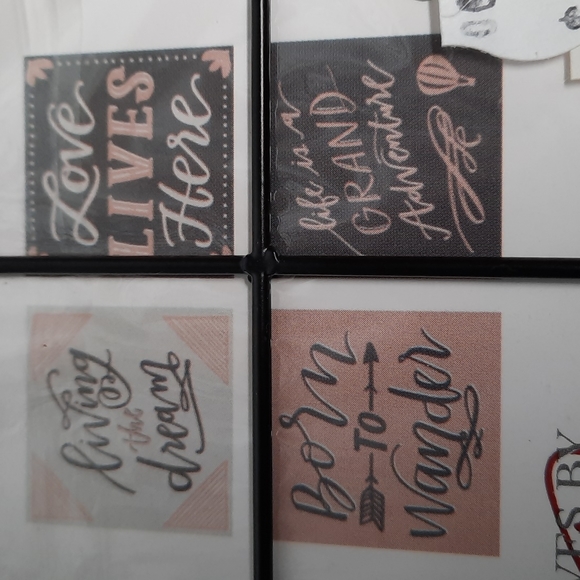 Ceramic Absorbant Coaster Set Living The Dream Assortment Styles Love Adventure - Picture 2 of 6